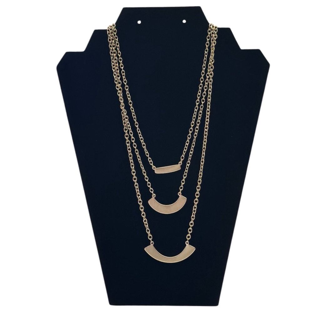 Banana Republic XOXO Gold Tone Triple Layer Collar Necklace